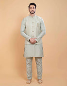 Soft Kurta With Rawsilk Sequence Work Jacket Style