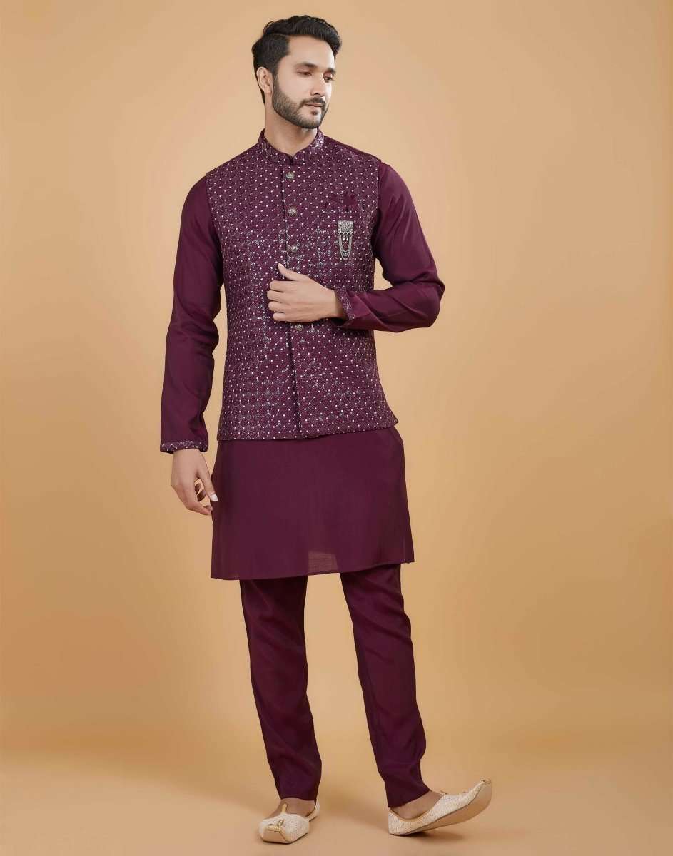 Heavy Sequence Pattern Kurta Jacket Set