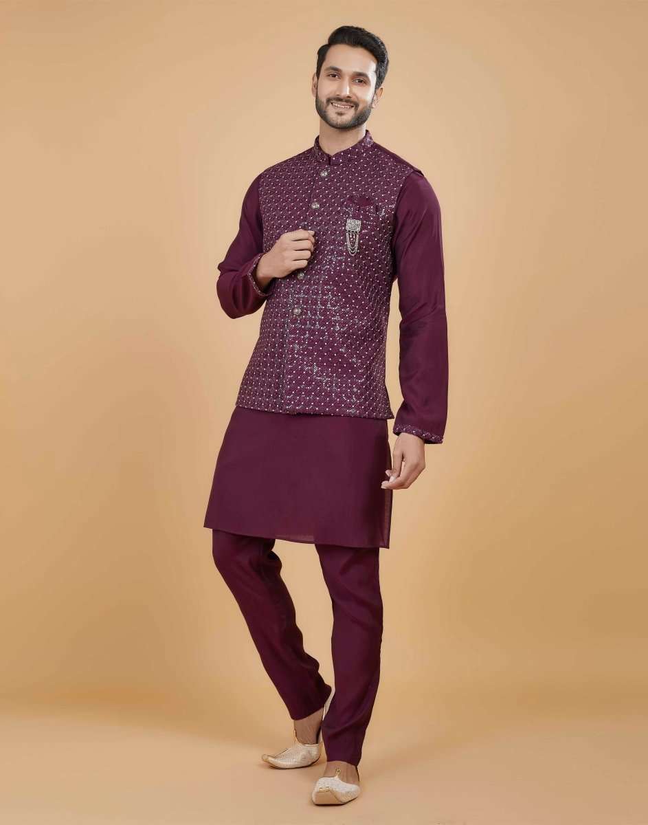 Heavy Sequence Pattern Kurta Jacket Set