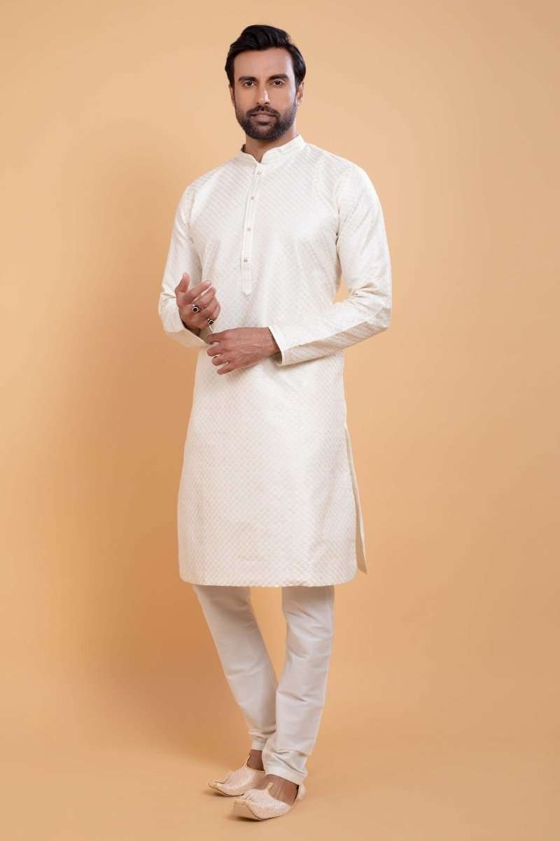 Soft Silk Fabric With All Silver Zari Work Kurta Set