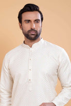 Soft Silk Fabric With All Silver Zari Work Kurta Set