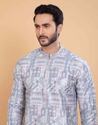 All Over Printed With Silk Zari Work Kurta Set