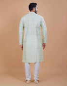 All Over Leaf Embroidery Style Kurta Set