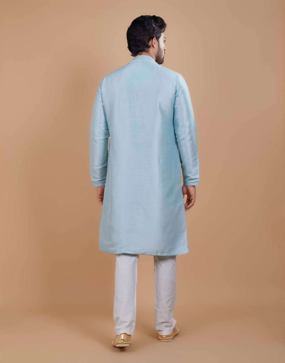 Soft Silk Self Design Pattern Kurta Set