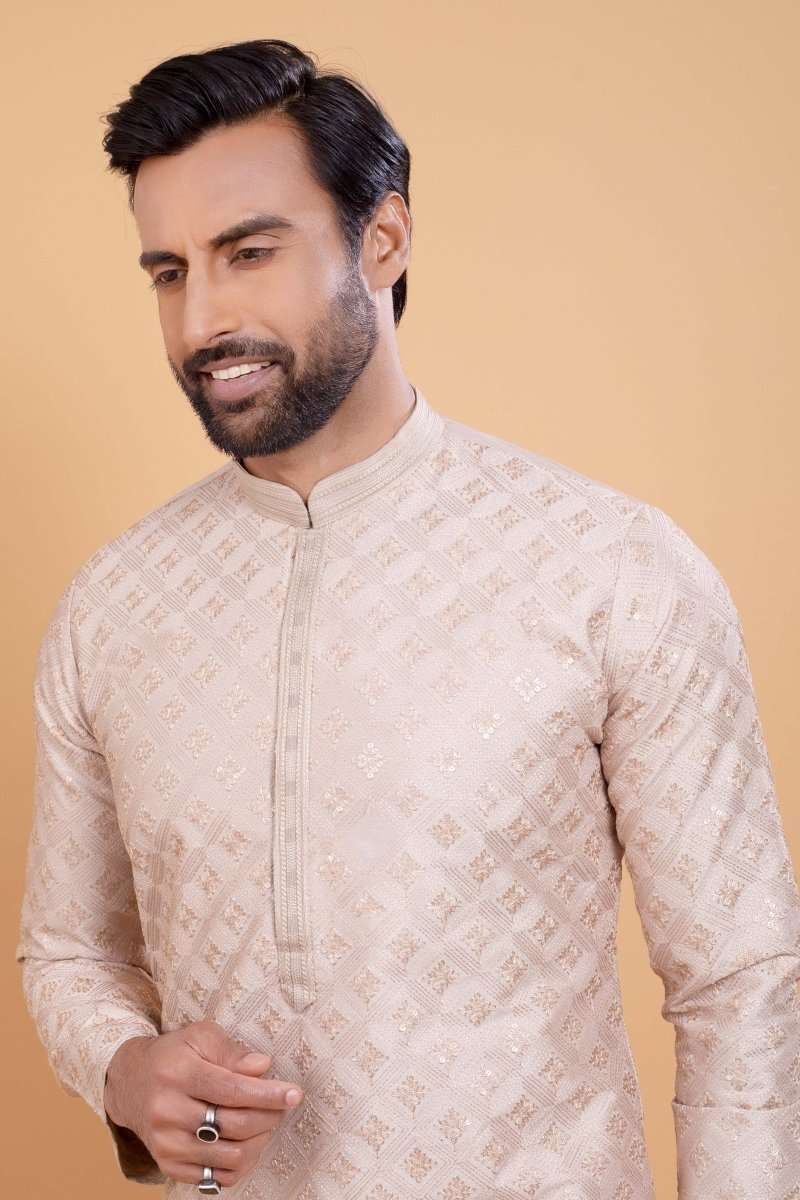 Self Jacquard Sequence Design Kurta Set