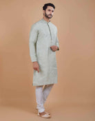 Soft Silk Self Design Pattern Kurta Set