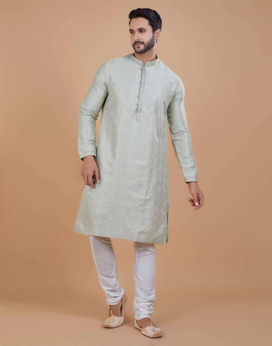 Soft Silk Self Design Pattern Kurta Set