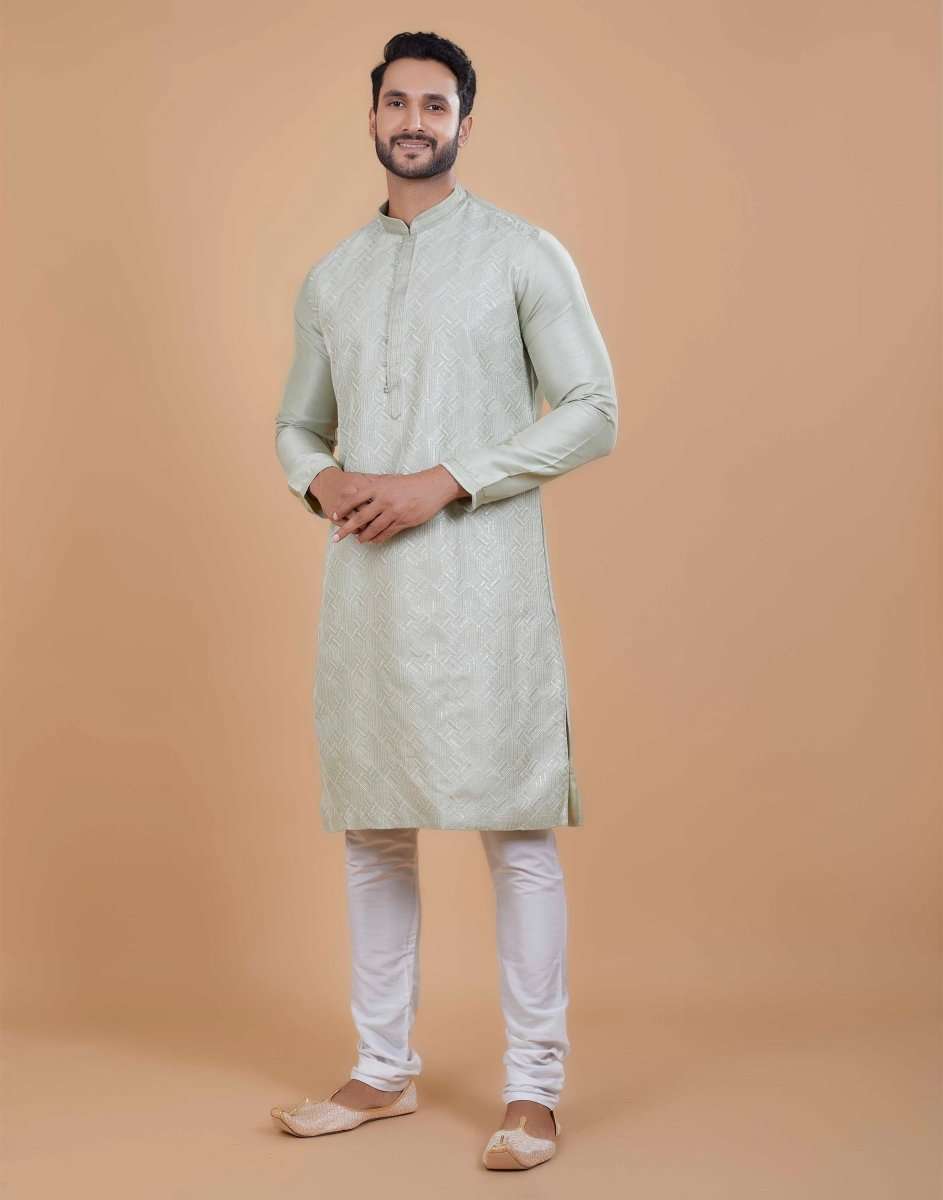 Soft Silk Self Design Pattern Kurta Set