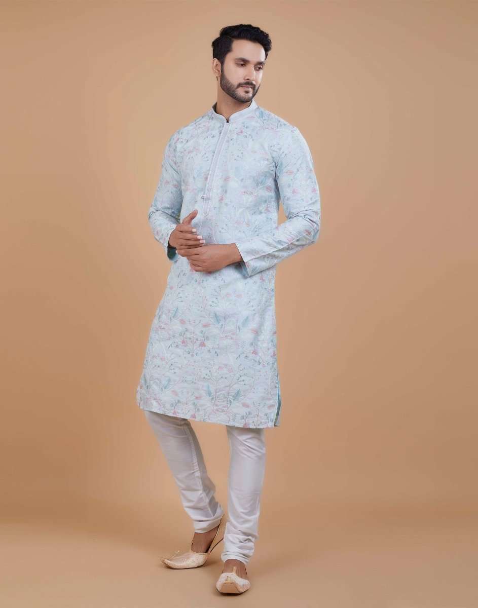 Floral Muti Color Embroidered Kurta Pajama