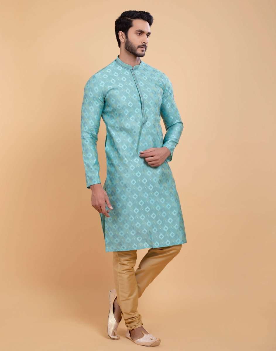 Soft Silk Self Booti Design Kurta Set