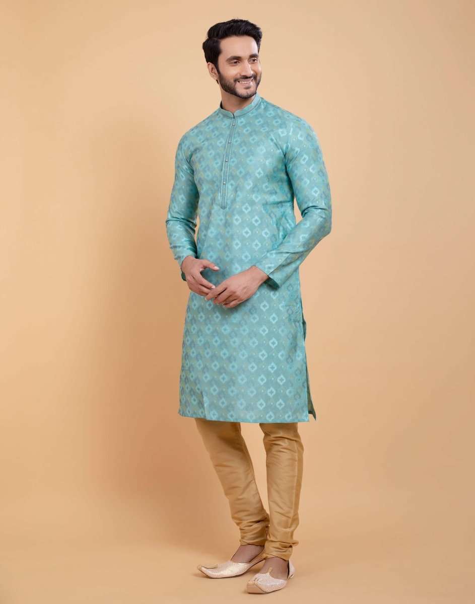 Soft Silk Self Booti Design Kurta Set