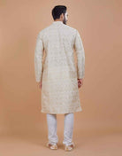 All Over Leaf Embroidery Style Kurta Set