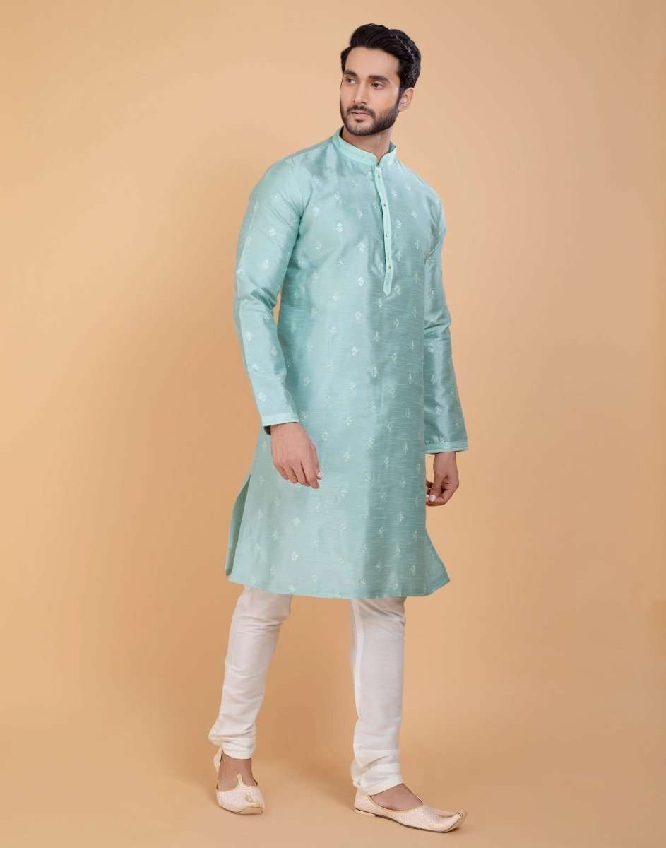 Raw Silk Simple And Comfort Sequence Design Kurta Set