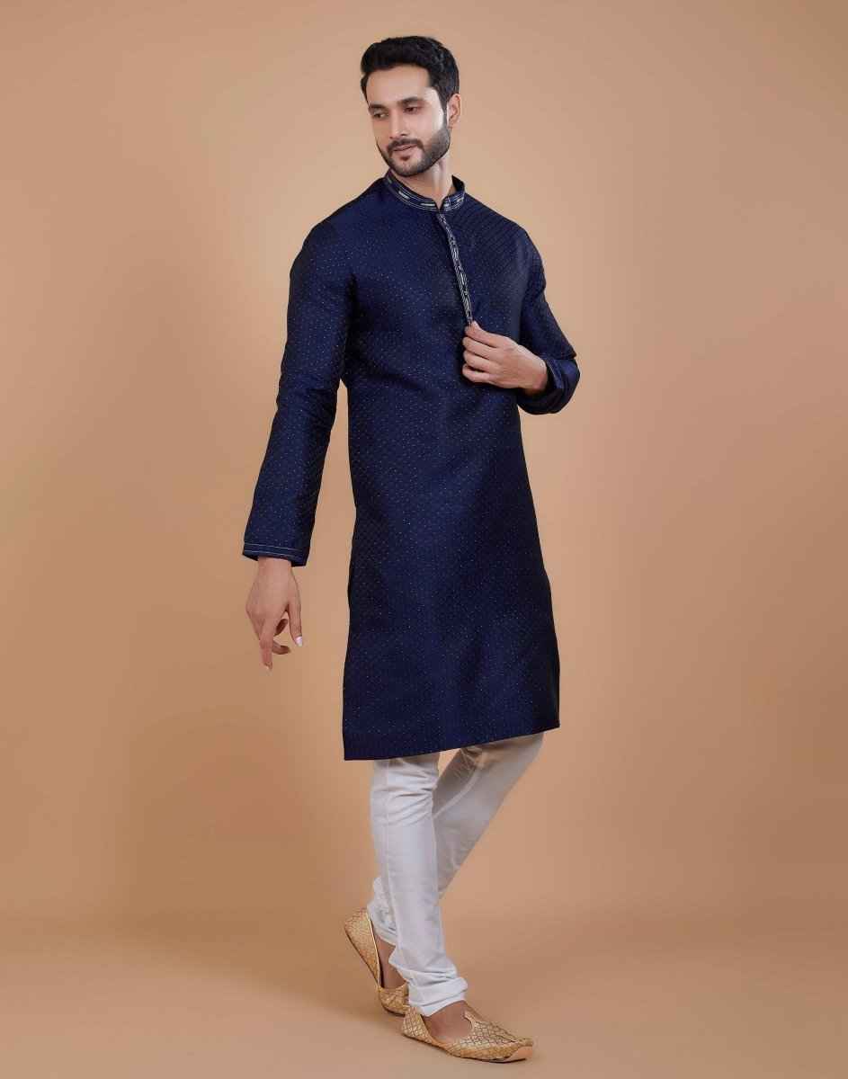 All Over Thread Motives Style Kurta Pajama