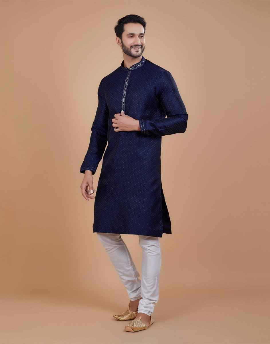 All Over Thread Motives Style Kurta Pajama