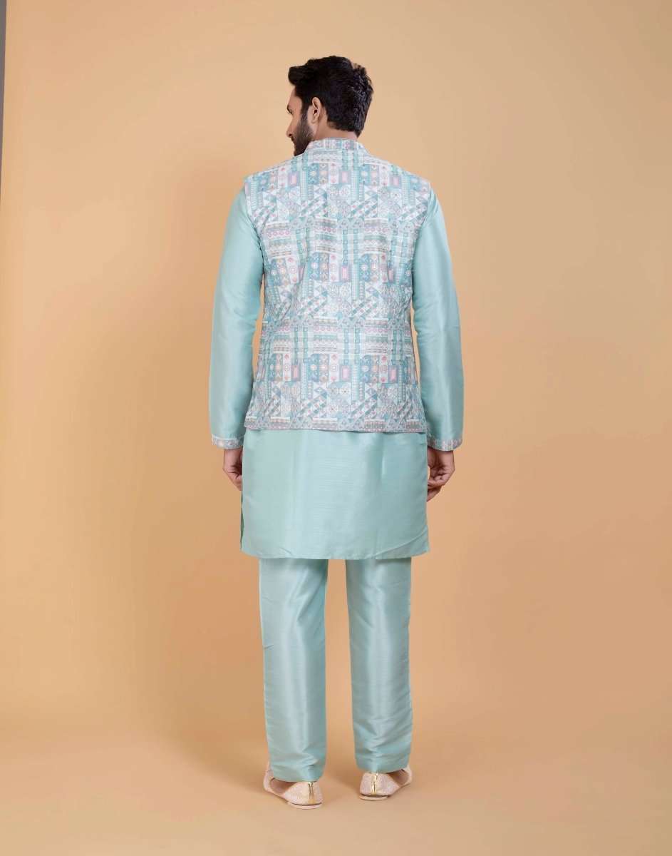 Brocade With Gold Zari Work Kurta Jacket