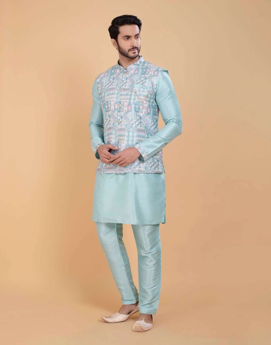 Brocade With Gold Zari Work Kurta Jacket