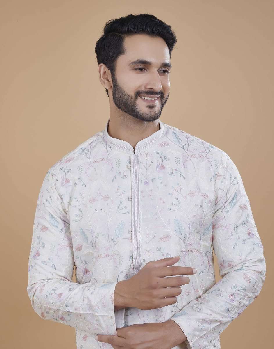 Floral Muti Color Embroidered Kurta Pajama