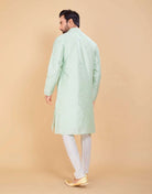 Soft Silk Luxurious Silver Booti Kurta Set