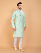 Soft Silk Luxurious Silver Booti Kurta Set