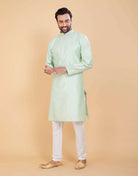 Soft Silk Luxurious Silver Booti Kurta Set