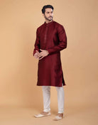 Self Jacquard All Over Printed With Collar Work Kurta Set