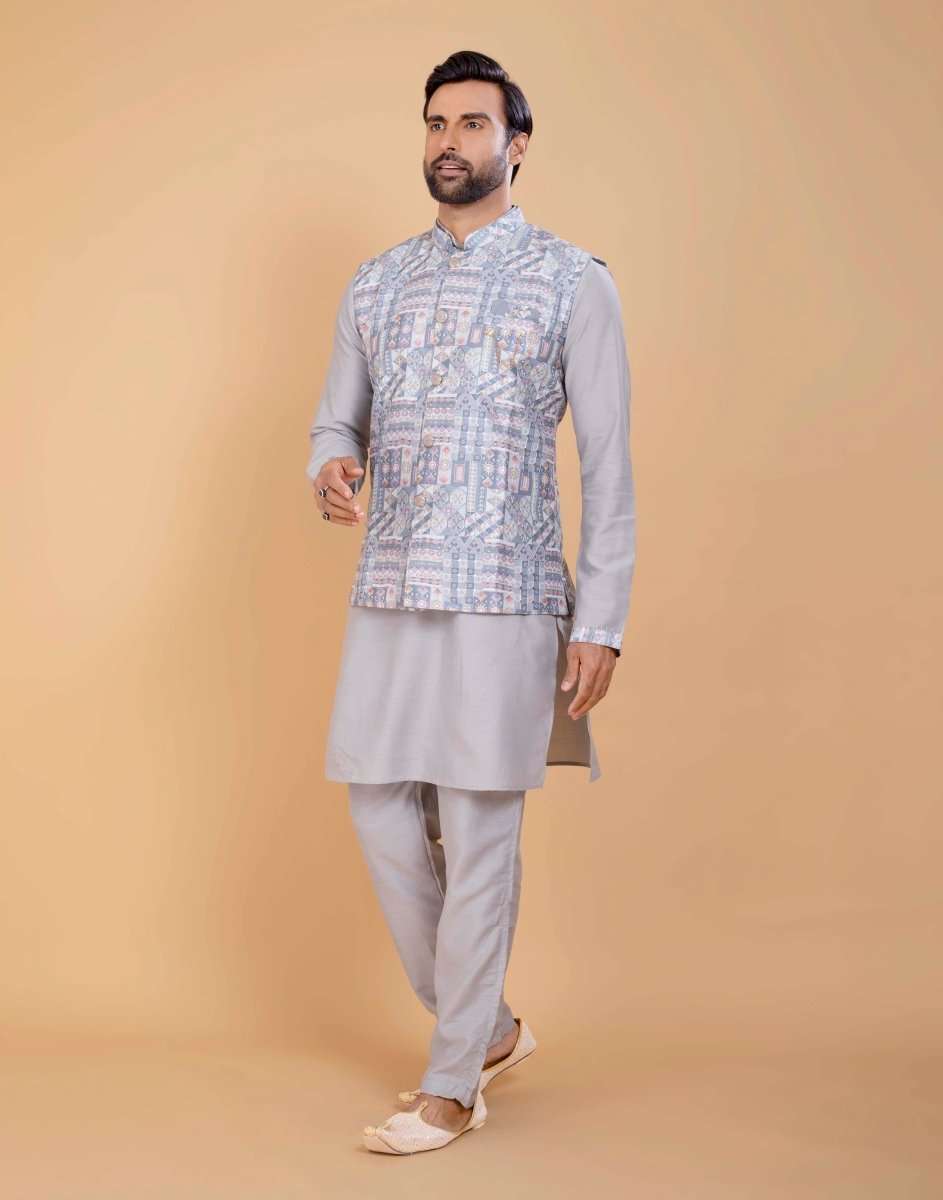 Brocade With Gold Zari Work Kurta Jacket