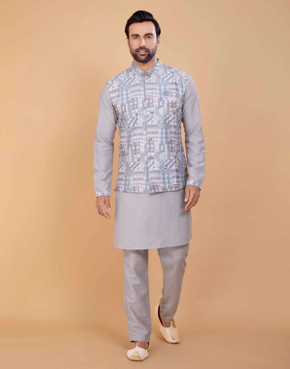 Brocade With Gold Zari Work Kurta Jacket