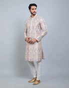 All Over Printed With Silk Zari Work Kurta Set