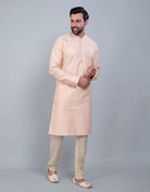 Soft Silk Fabric With All Silver Zari Work Kurta Set