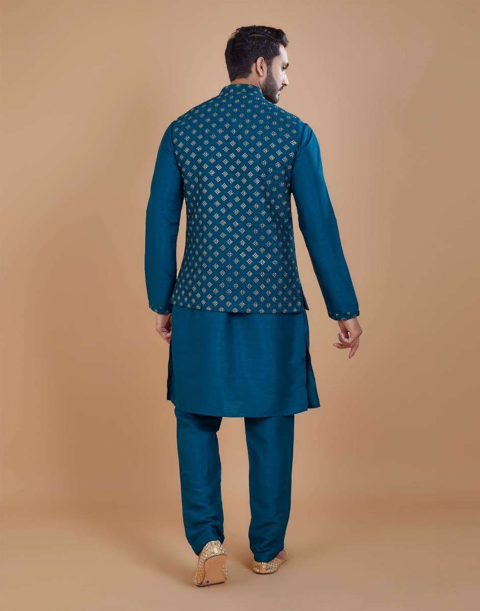 Stylish Muti Design Kurta Jacket Set