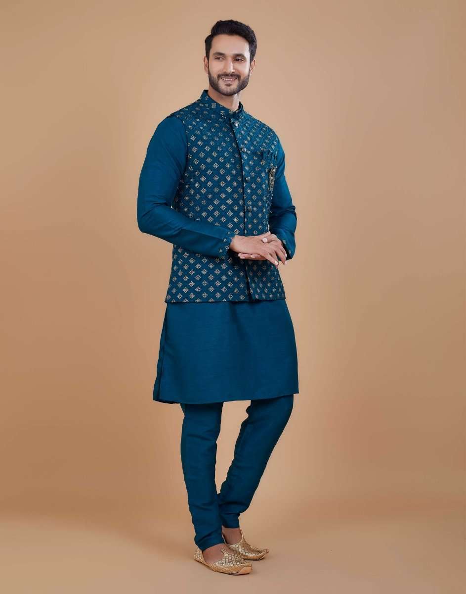 Stylish Muti Design Kurta Jacket Set