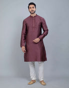 Self Jacquard All Over Printed With Collar Work Kurta Set