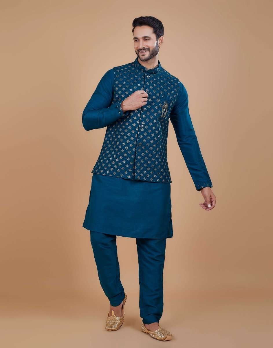 Stylish Muti Design Kurta Jacket Set