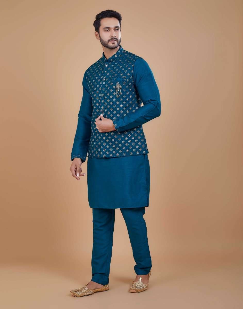 Stylish Muti Design Kurta Jacket Set