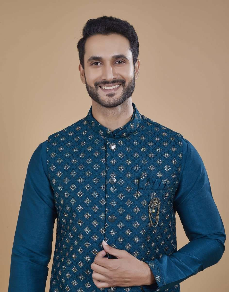 Stylish Muti Design Kurta Jacket Set