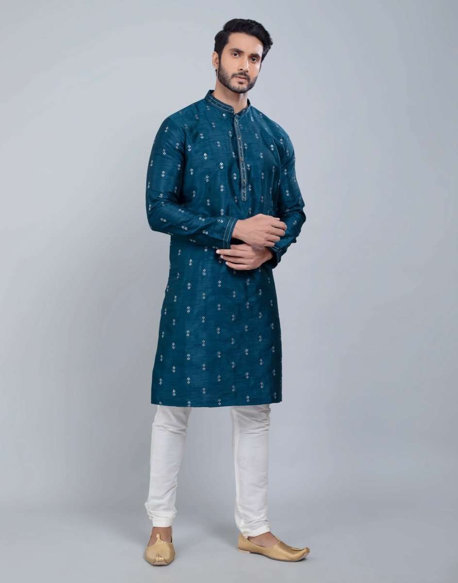 Raw Silk Simple And Comfort Sequence Design Kurta Set