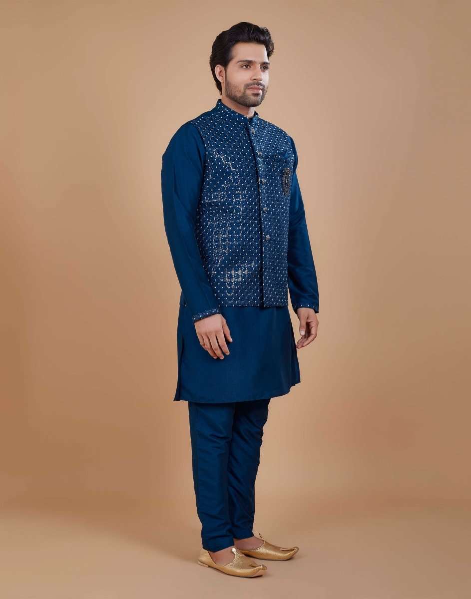 Heavy Sequence Pattern Kurta Jacket Set