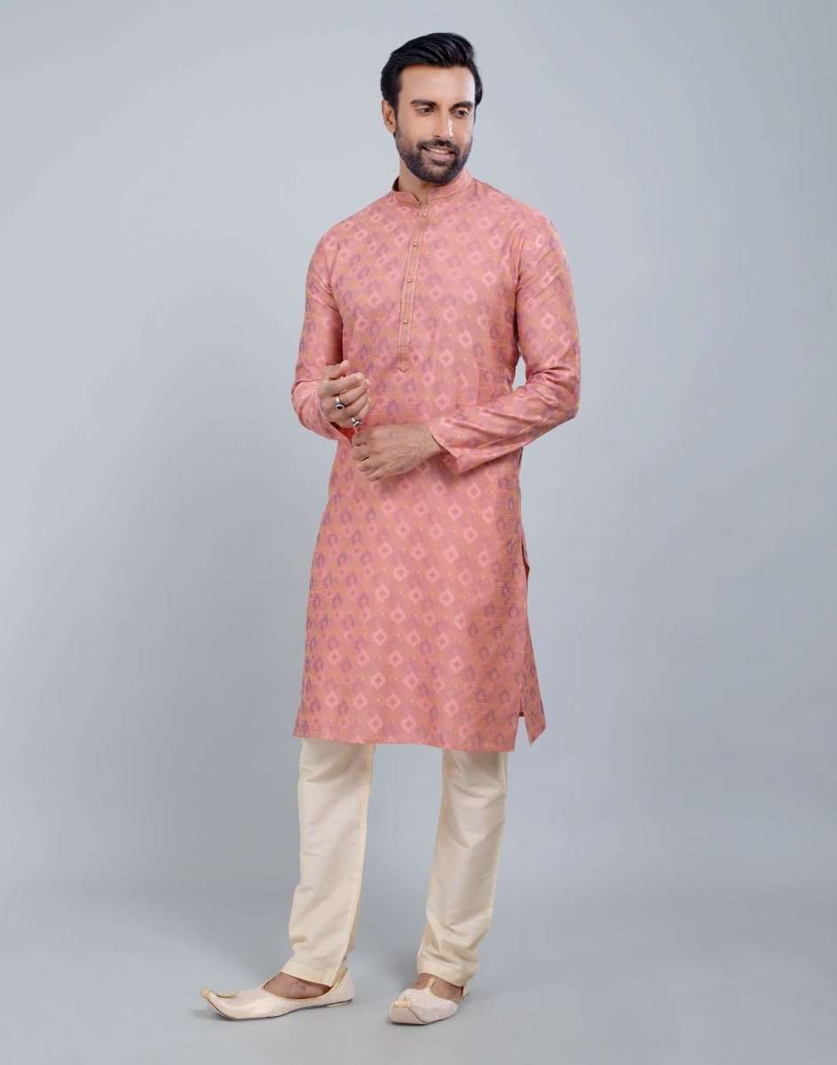 Soft Silk Self Booti Design Kurta Set