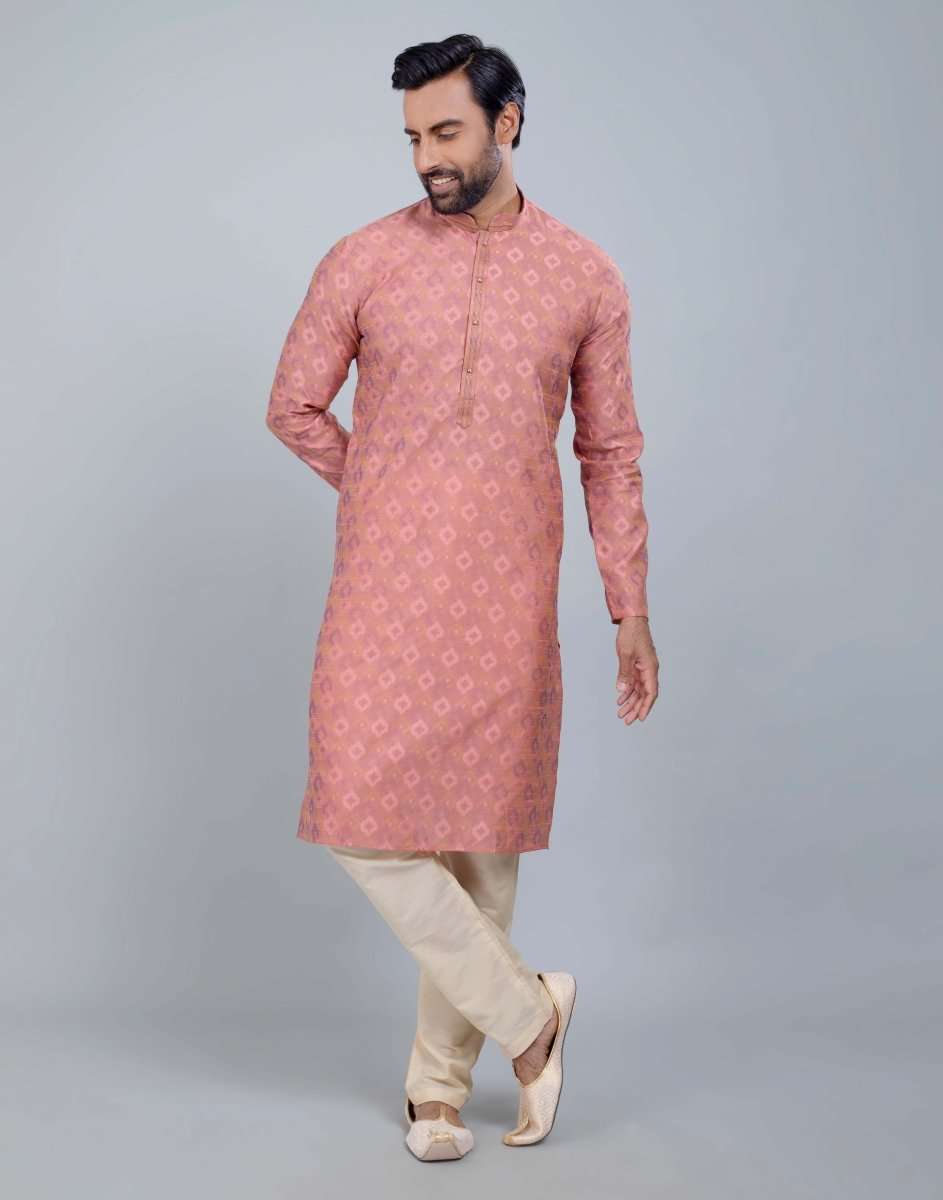 Soft Silk Self Booti Design Kurta Set