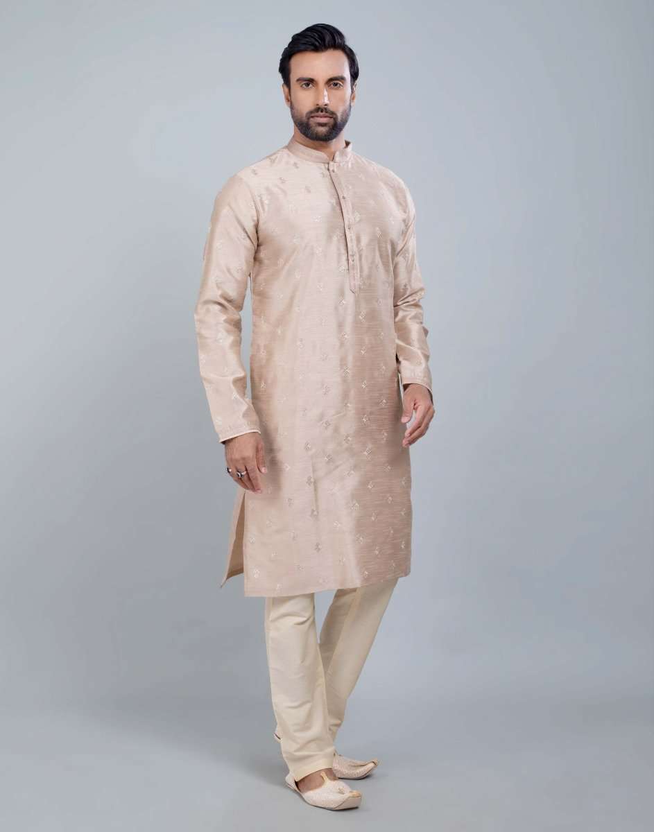 Raw Silk Simple And Comfort Sequence Design Kurta Set