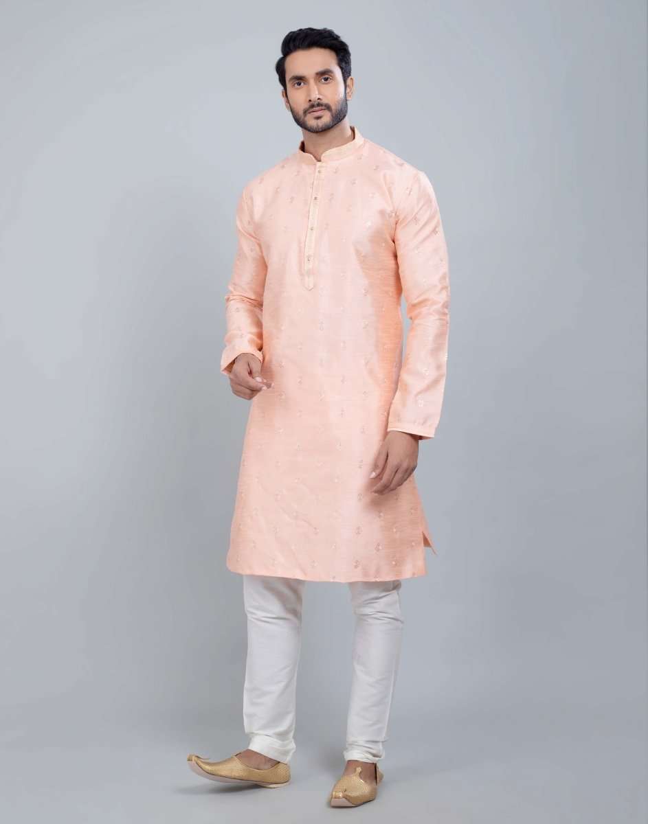 Raw Silk Simple And Comfort Sequence Design Kurta Set