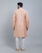 Soft Silk Luxurious Silver Booti Kurta Set