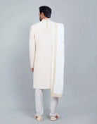 Cream All Over Heavy Work Sherwani