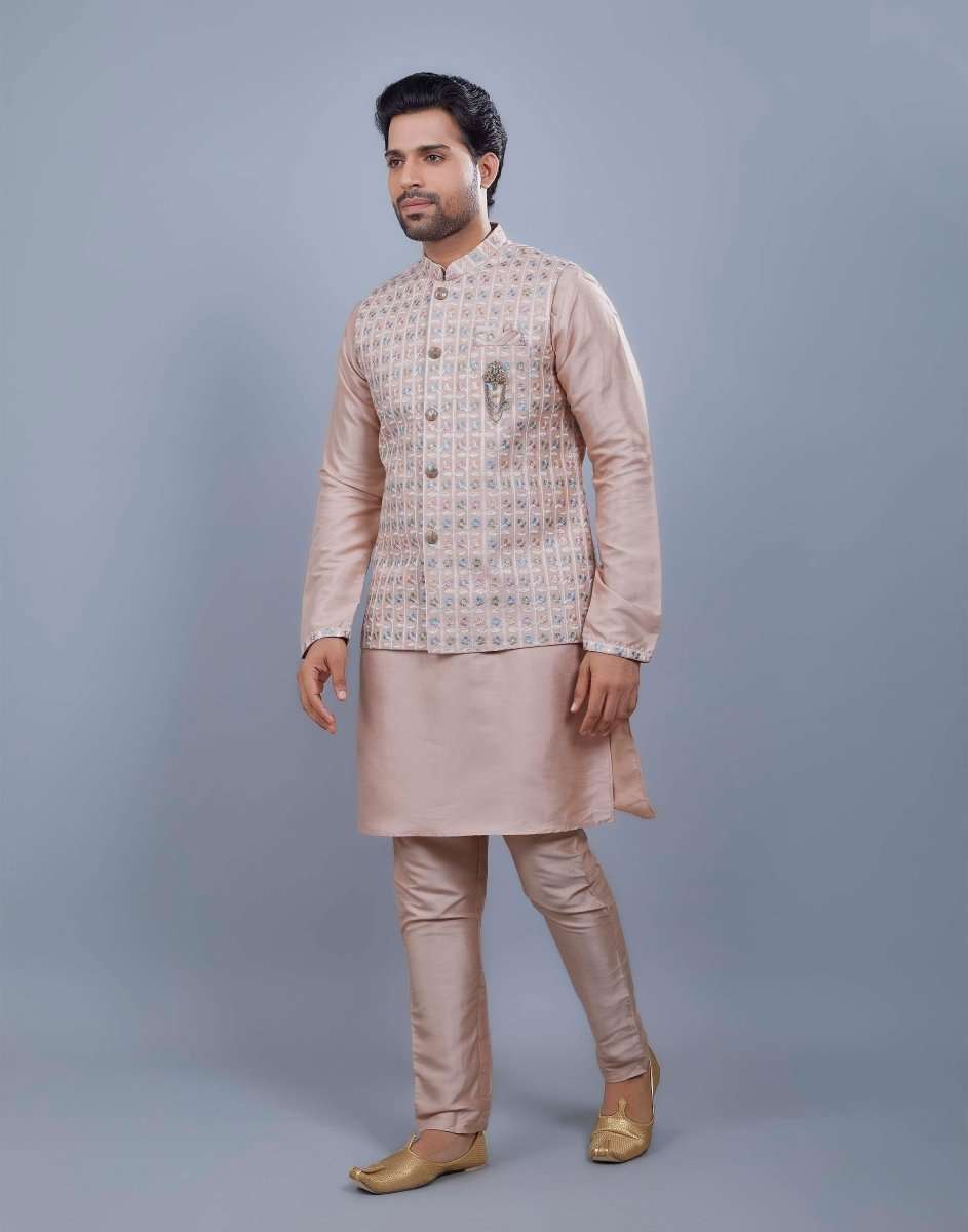 Sequence & Thread Combo Design Kurta Jacket Set