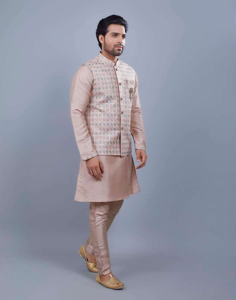 Sequence & Thread Combo Design Kurta Jacket Set