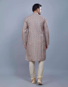 Brocade All Over Multi Color Printed Kurta Set