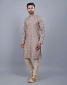 Brocade All Over Multi Color Printed Kurta Set