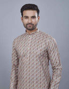 Brocade All Over Multi Color Printed Kurta Set