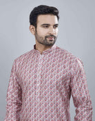 Brocade All Over Multi Color Printed Kurta Set